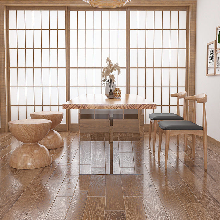Pine Wood Top Dining Table Traditional Luxury Solid Wood Table with Sled Base 78.7"L x 31.5"W x 29.5"H Without Chairs Clearhalo 'Dining Tables & Seating' 'Dining Tables' 'dining_table' 'furn' 'furn_dining_table' 'Furniture' 'furniture_dining_table' 'Kitchen & Dining Furniture' 'kitchen' 'kitchen_dining_table' 4900606
