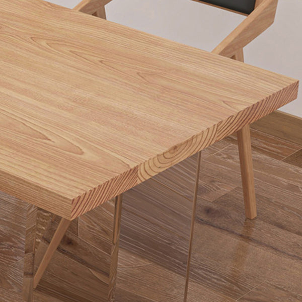 Pine Wood Top Dining Table Traditional Luxury Solid Wood Table with Sled Base Clearhalo 'Dining Tables & Seating' 'Dining Tables' 'dining_table' 'furn' 'furn_dining_table' 'Furniture' 'furniture_dining_table' 'Kitchen & Dining Furniture' 'kitchen' 'kitchen_dining_table' 4900609