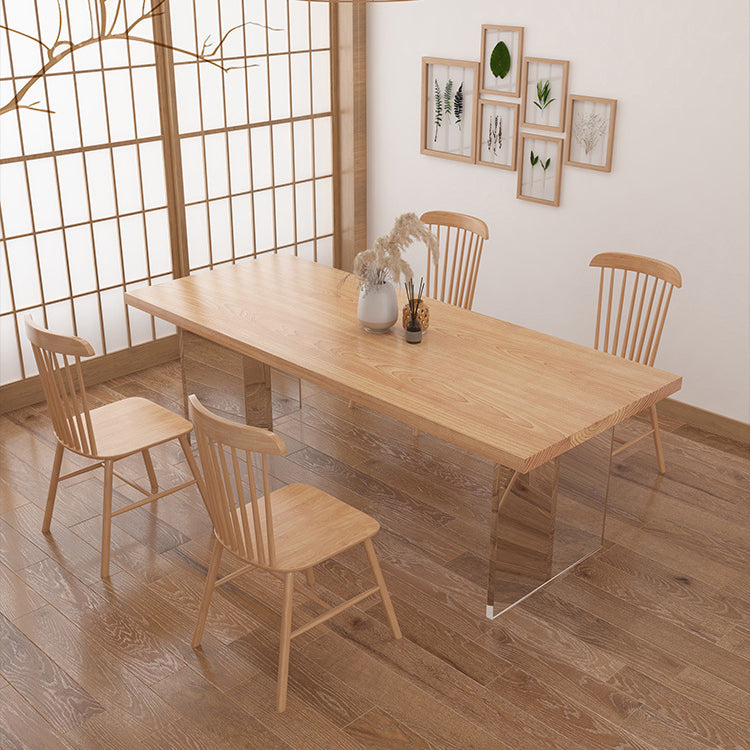 Pine Wood Top Dining Table Traditional Luxury Solid Wood Table with Sled Base Clearhalo 'Dining Tables & Seating' 'Dining Tables' 'dining_table' 'furn' 'furn_dining_table' 'Furniture' 'furniture_dining_table' 'Kitchen & Dining Furniture' 'kitchen' 'kitchen_dining_table' 4900610