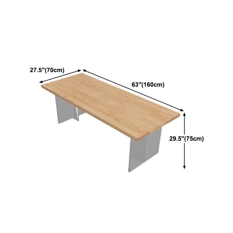 Pine Wood Top Dining Table Traditional Luxury Solid Wood Table with Sled Base Clearhalo 'Dining Tables & Seating' 'Dining Tables' 'dining_table' 'furn' 'furn_dining_table' 'Furniture' 'furniture_dining_table' 'Kitchen & Dining Furniture' 'kitchen' 'kitchen_dining_table' 4900613