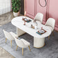 Oval Sintered Stone Dining Table Traditional Luxury Double Pedestal Table Clearhalo 'Dining Tables & Seating' 'Dining Tables' 'dining_table' 'furn' 'furn_dining_table' 'Furniture' 'furniture_dining_table' 'Kitchen & Dining Furniture' 'kitchen' 'kitchen_dining_table' 4900627