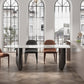 Sintered Stone Dining Table Traditional Luxury Double Pedestal Table for Kitchen Clearhalo 'Dining Tables & Seating' 'Dining Tables' 'dining_table' 'furn' 'furn_dining_table' 'Furniture' 'furniture_dining_table' 'Kitchen & Dining Furniture' 'kitchen' 'kitchen_dining_table' 4900649