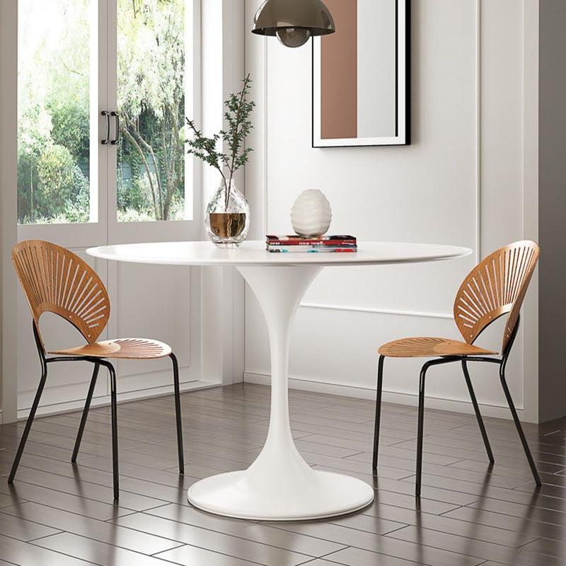 Stone Top Dining Table Modern Round Table with Pedestal Base Without Chairs Clearhalo 'Dining Tables & Seating' 'Dining Tables' 'dining_table' 'furn' 'furn_dining_table' 'Furniture' 'furniture_dining_table' 'Kitchen & Dining Furniture' 'kitchen' 'kitchen_dining_table' 4900654
