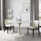 Stone Top Dining Table Modern Round Table with Pedestal Base 47.2"L x 47.2"W x 29.5"H Without Chairs Clearhalo 'Dining Tables & Seating' 'Dining Tables' 'dining_table' 'furn' 'furn_dining_table' 'Furniture' 'furniture_dining_table' 'Kitchen & Dining Furniture' 'kitchen' 'kitchen_dining_table' 4900655