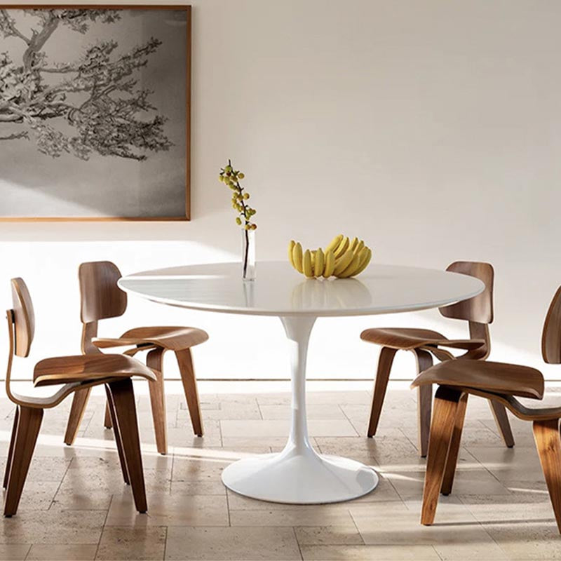 Stone Top Dining Table Modern Round Table with Pedestal Base Clearhalo 'Dining Tables & Seating' 'Dining Tables' 'dining_table' 'furn' 'furn_dining_table' 'Furniture' 'furniture_dining_table' 'Kitchen & Dining Furniture' 'kitchen' 'kitchen_dining_table' 4900662