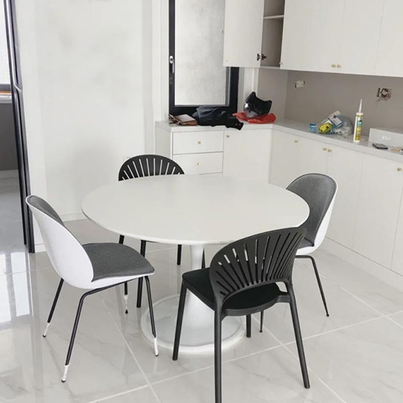 Stone Top Dining Table Modern Round Table with Pedestal Base Clearhalo 'Dining Tables & Seating' 'Dining Tables' 'dining_table' 'furn' 'furn_dining_table' 'Furniture' 'furniture_dining_table' 'Kitchen & Dining Furniture' 'kitchen' 'kitchen_dining_table' 4900666