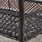 Rattan Contemporary Rectangular Dining Table Glass Top Table for Dining Room Clearhalo 'Dining Tables & Seating' 'Dining Tables' 'dining_table' 'furn' 'furn_dining_table' 'Furniture' 'furniture_dining_table' 'Kitchen & Dining Furniture' 'kitchen' 'kitchen_dining_table' 4900679
