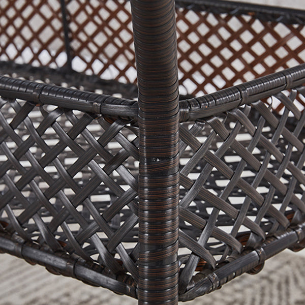 Rattan Contemporary Rectangular Dining Table Glass Top Table for Dining Room Clearhalo 'Dining Tables & Seating' 'Dining Tables' 'dining_table' 'furn' 'furn_dining_table' 'Furniture' 'furniture_dining_table' 'Kitchen & Dining Furniture' 'kitchen' 'kitchen_dining_table' 4900679
