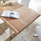 Modern Pine Wood Table for Restaurant Rectangle Dining Table with Silver Double Pedestal Clearhalo 'Dining Tables & Seating' 'Dining Tables' 'dining_table' 'furn' 'furn_dining_table' 'Furniture' 'furniture_dining_table' 'Kitchen & Dining Furniture' 'kitchen' 'kitchen_dining_table' 4900690