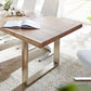 Modern Pine Wood Table for Restaurant Rectangle Dining Table with Silver Double Pedestal Clearhalo 'Dining Tables & Seating' 'Dining Tables' 'dining_table' 'furn' 'furn_dining_table' 'Furniture' 'furniture_dining_table' 'Kitchen & Dining Furniture' 'kitchen' 'kitchen_dining_table' 4900692
