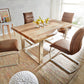 Modern Pine Wood Table for Restaurant Rectangle Dining Table with Silver Double Pedestal Clearhalo 'Dining Tables & Seating' 'Dining Tables' 'dining_table' 'furn' 'furn_dining_table' 'Furniture' 'furniture_dining_table' 'Kitchen & Dining Furniture' 'kitchen' 'kitchen_dining_table' 4900696