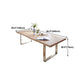 Modern Pine Wood Table for Restaurant Rectangle Dining Table with Silver Double Pedestal Clearhalo 'Dining Tables & Seating' 'Dining Tables' 'dining_table' 'furn' 'furn_dining_table' 'Furniture' 'furniture_dining_table' 'Kitchen & Dining Furniture' 'kitchen' 'kitchen_dining_table' 4900703