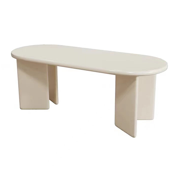 Contemporary Artificial Wood Top Oval Dinette Table Simple Dining Table for Living Room White Without Chairs Clearhalo 'Dining Tables & Seating' 'Dining Tables' 'dining_table' 'furn' 'furn_dining_table' 'Furniture' 'furniture_dining_table' 'Kitchen & Dining Furniture' 'kitchen' 'kitchen_dining_table' 4900729