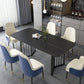 Black Metal Double Pedestal Dining Table Industrial Rectangle Fixed Table Clearhalo 'Dining Tables & Seating' 'Dining Tables' 'dining_table' 'furn' 'furn_dining_table' 'Furniture' 'furniture_dining_table' 'Kitchen & Dining Furniture' 'kitchen' 'kitchen_dining_table' 4900747