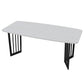 Black Metal Double Pedestal Dining Table Industrial Rectangle Fixed Table White Gold Without Chairs Clearhalo 'Dining Tables & Seating' 'Dining Tables' 'dining_table' 'furn' 'furn_dining_table' 'Furniture' 'furniture_dining_table' 'Kitchen & Dining Furniture' 'kitchen' 'kitchen_dining_table' 4900750