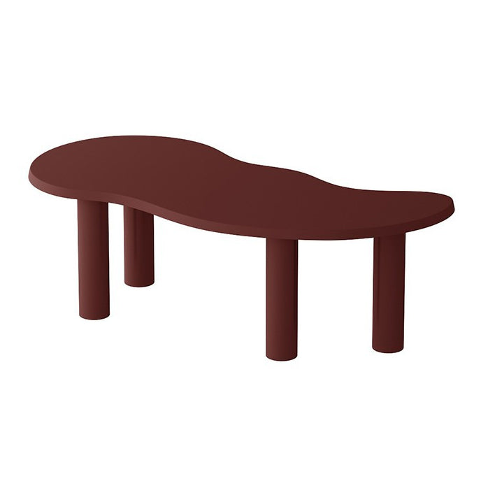Nordic Solid Wood Table for Restaurant Unique Shape Table with 4 Legs Red Without Chairs Clearhalo 'Dining Tables & Seating' 'Dining Tables' 'dining_table' 'furn' 'furn_dining_table' 'Furniture' 'furniture_dining_table' 'Kitchen & Dining Furniture' 'kitchen' 'kitchen_dining_table' 4900759
