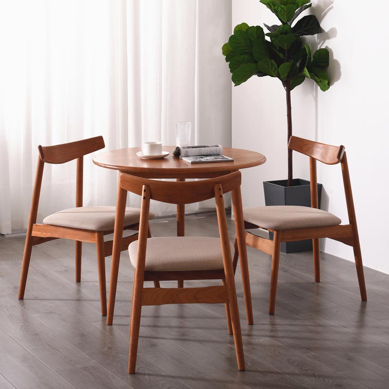 Restaurant Dining Room Simple Style Dinette Table Wood Top Dining Table Cherry Wood 31.5"L x 31.5"W x 29.5"H Without Chairs Clearhalo 'Dining Tables & Seating' 'Dining Tables' 'dining_table' 'furn' 'furn_dining_table' 'Furniture' 'furniture_dining_table' 'Kitchen & Dining Furniture' 'kitchen' 'kitchen_dining_table' 4900778