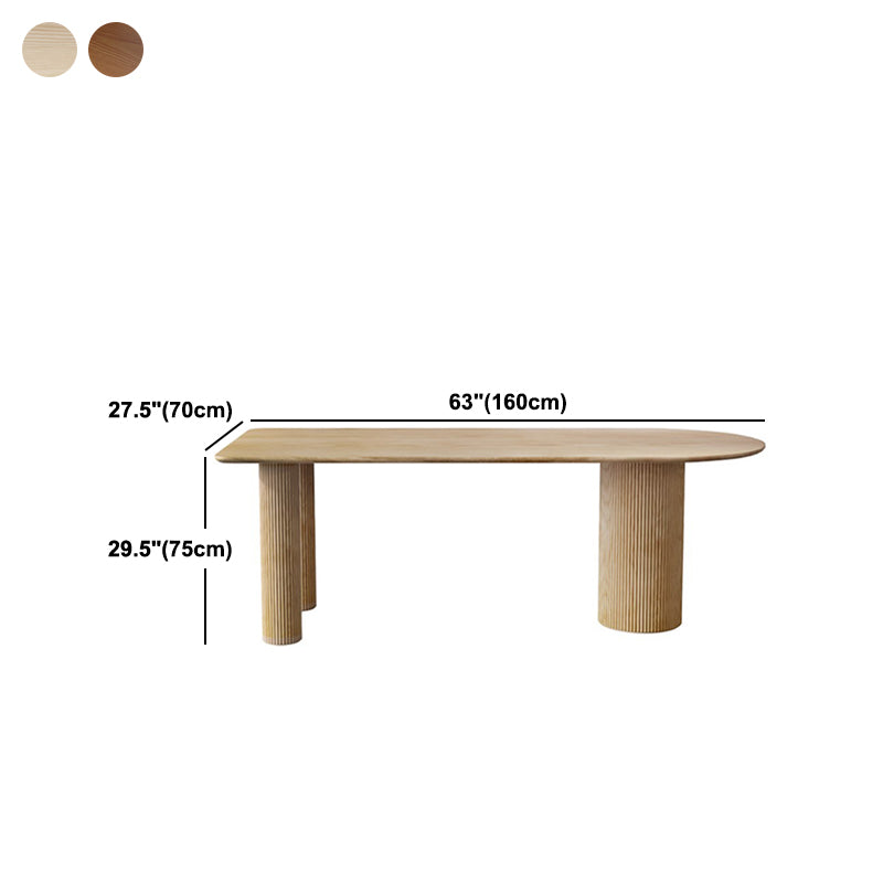 Modern Ash Wood Table for Restaurant Oval Table with 3 Wood Legs Clearhalo 'Dining Tables & Seating' 'Dining Tables' 'dining_table' 'furn' 'furn_dining_table' 'Furniture' 'furniture_dining_table' 'Kitchen & Dining Furniture' 'kitchen' 'kitchen_dining_table' 4900804
