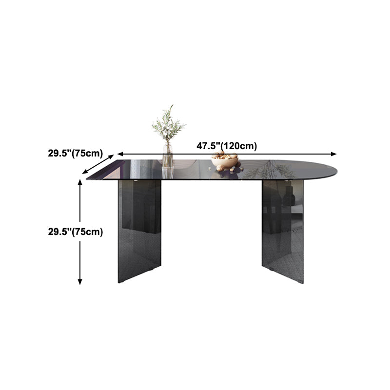 Contemporary Free Form Table Clear Glass Top Table for Dining Room Clearhalo 'Dining Tables & Seating' 'Dining Tables' 'dining_table' 'furn' 'furn_dining_table' 'Furniture' 'furniture_dining_table' 'Kitchen & Dining Furniture' 'kitchen' 'kitchen_dining_table' 4900821