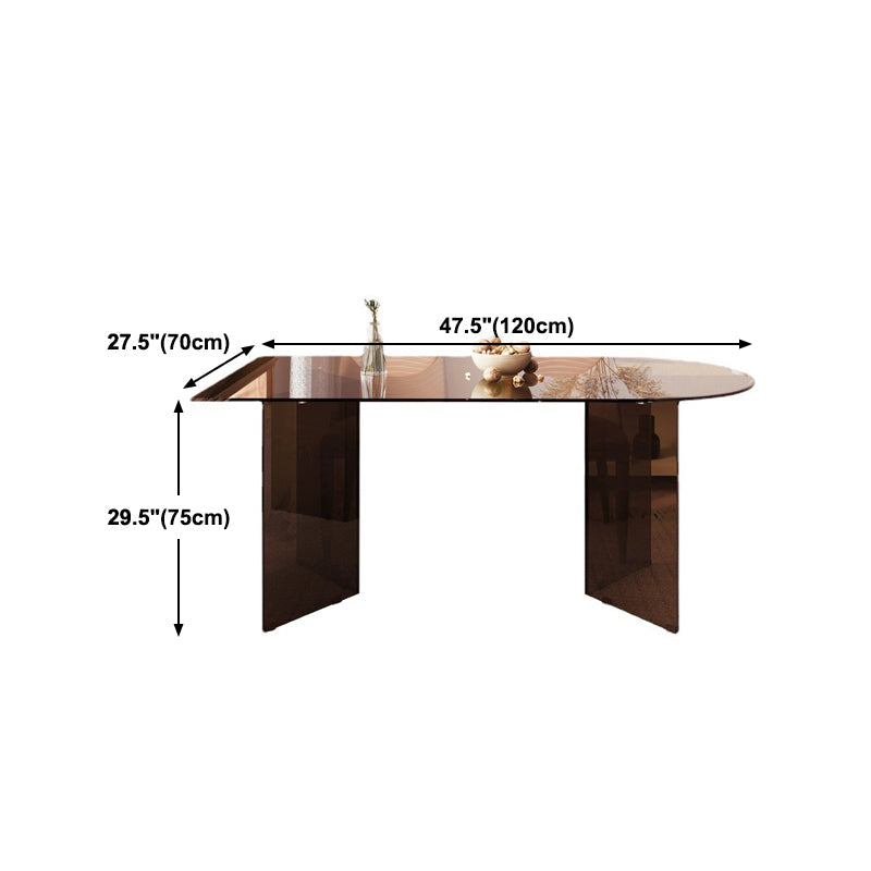 Contemporary Free Form Table Clear Glass Top Table for Dining Room Clearhalo 'Dining Tables & Seating' 'Dining Tables' 'dining_table' 'furn' 'furn_dining_table' 'Furniture' 'furniture_dining_table' 'Kitchen & Dining Furniture' 'kitchen' 'kitchen_dining_table' 4900825