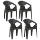 Modern Style Chairs Dining Arm Chairs for Kitchen with Plastic Legs Black 4 Piece Set Clearhalo 'Dining Chairs' 'Dining Tables & Seating' 'dining_chair' 'furn' 'furn_dining_chair' 'Furniture' 'furniture_dining_chair' 'Kitchen & Dining Furniture' 4900828