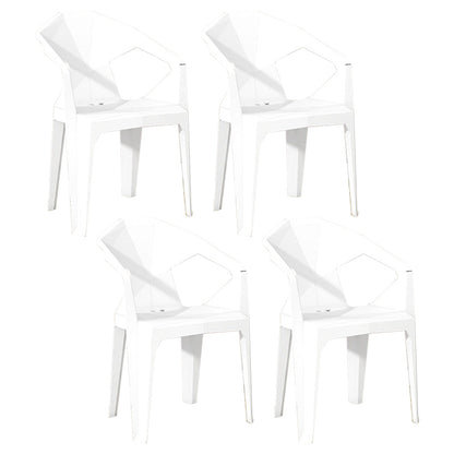 Modern Style Chairs Dining Arm Chairs for Kitchen with Plastic Legs White 4 Piece Set Clearhalo 'Dining Chairs' 'Dining Tables & Seating' 'dining_chair' 'furn' 'furn_dining_chair' 'Furniture' 'furniture_dining_chair' 'Kitchen & Dining Furniture' 4900829
