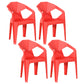 Modern Style Chairs Dining Arm Chairs for Kitchen with Plastic Legs Red 4 Piece Set Clearhalo 'Dining Chairs' 'Dining Tables & Seating' 'dining_chair' 'furn' 'furn_dining_chair' 'Furniture' 'furniture_dining_chair' 'Kitchen & Dining Furniture' 4900831