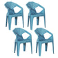 Modern Style Chairs Dining Arm Chairs for Kitchen with Plastic Legs Peacock Blue 4 Piece Set Clearhalo 'Dining Chairs' 'Dining Tables & Seating' 'dining_chair' 'furn' 'furn_dining_chair' 'Furniture' 'furniture_dining_chair' 'Kitchen & Dining Furniture' 4900838