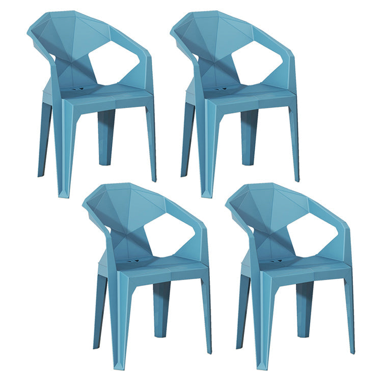 Modern Style Chairs Dining Arm Chairs for Kitchen with Plastic Legs Peacock Blue 4 Piece Set Clearhalo 'Dining Chairs' 'Dining Tables & Seating' 'dining_chair' 'furn' 'furn_dining_chair' 'Furniture' 'furniture_dining_chair' 'Kitchen & Dining Furniture' 4900838