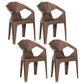 Modern Style Chairs Dining Arm Chairs for Kitchen with Plastic Legs Dark Coffee 4 Piece Set Clearhalo 'Dining Chairs' 'Dining Tables & Seating' 'dining_chair' 'furn' 'furn_dining_chair' 'Furniture' 'furniture_dining_chair' 'Kitchen & Dining Furniture' 4900839