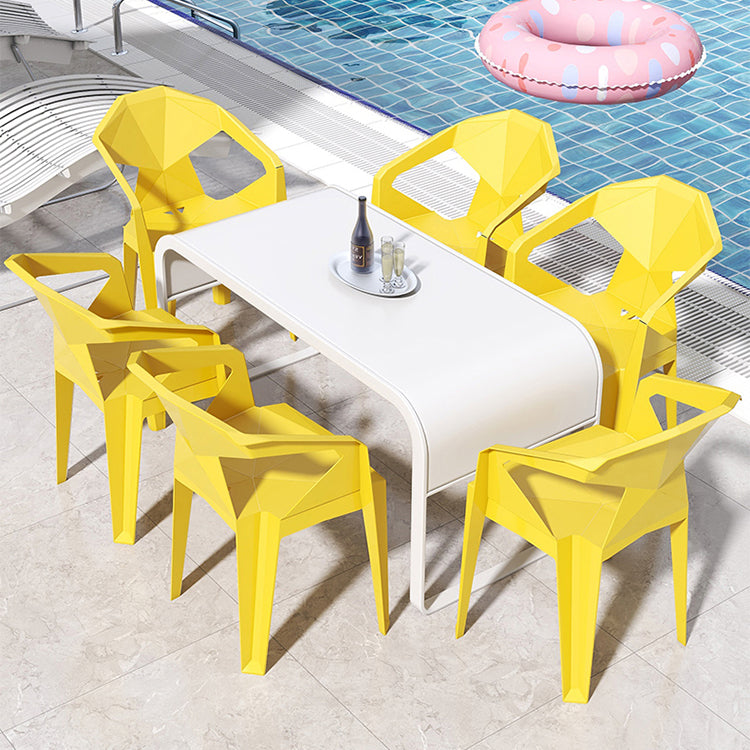 Modern Style Chairs Dining Arm Chairs for Kitchen with Plastic Legs Clearhalo 'Dining Chairs' 'Dining Tables & Seating' 'dining_chair' 'furn' 'furn_dining_chair' 'Furniture' 'furniture_dining_chair' 'Kitchen & Dining Furniture' 4900841