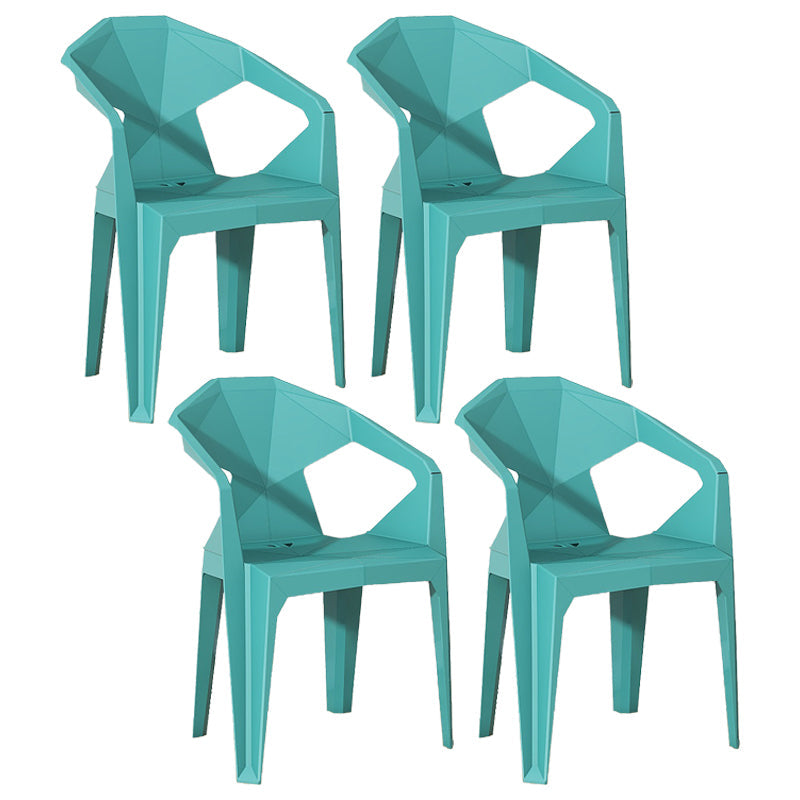 Modern Style Chairs Dining Arm Chairs for Kitchen with Plastic Legs Blackish Green 4 Piece Set Clearhalo 'Dining Chairs' 'Dining Tables & Seating' 'dining_chair' 'furn' 'furn_dining_chair' 'Furniture' 'furniture_dining_chair' 'Kitchen & Dining Furniture' 4900842