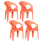 Modern Style Chairs Dining Arm Chairs for Kitchen with Plastic Legs Orange 4 Piece Set Clearhalo 'Dining Chairs' 'Dining Tables & Seating' 'dining_chair' 'furn' 'furn_dining_chair' 'Furniture' 'furniture_dining_chair' 'Kitchen & Dining Furniture' 4900843