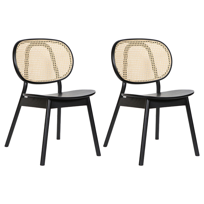 Contemporary Wood Dining Armless Chair Open Back Dining Side Chair for Home Use Black 2 Piece Set Clearhalo 'Dining Chairs' 'Dining Tables & Seating' 'dining_chair' 'furn' 'furn_dining_chair' 'Furniture' 'furniture_dining_chair' 'Kitchen & Dining Furniture' 4900856