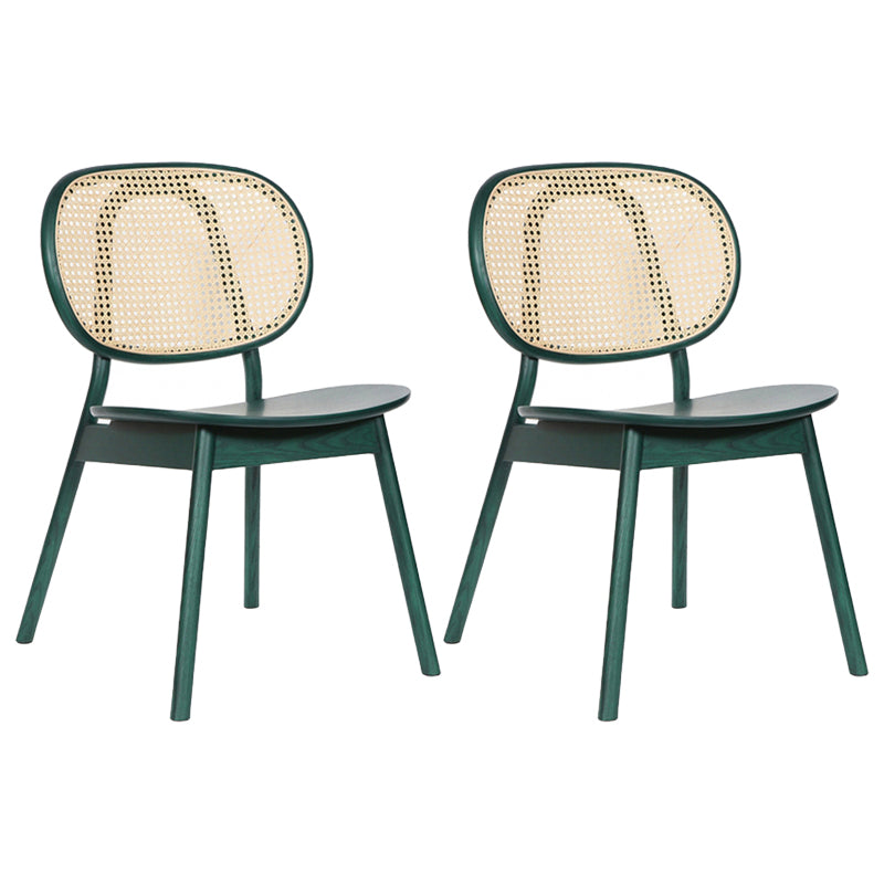 Contemporary Wood Dining Armless Chair Open Back Dining Side Chair for Home Use Green 2 Piece Set Clearhalo 'Dining Chairs' 'Dining Tables & Seating' 'dining_chair' 'furn' 'furn_dining_chair' 'Furniture' 'furniture_dining_chair' 'Kitchen & Dining Furniture' 4900862