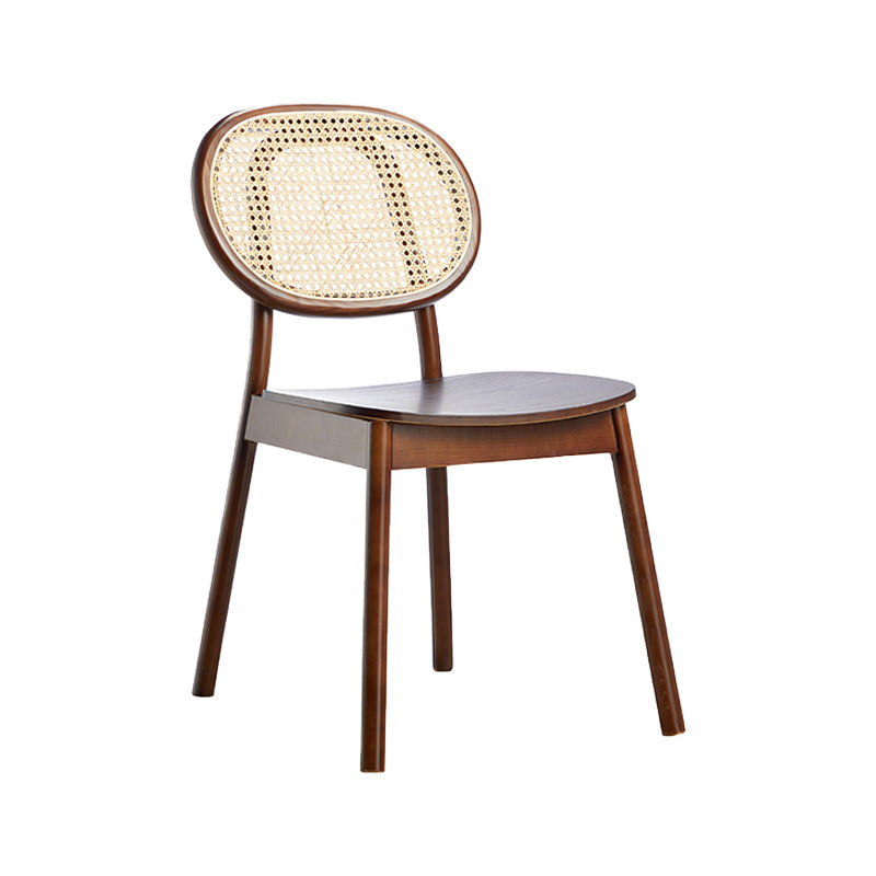 Contemporary Wood Dining Armless Chair Open Back Dining Side Chair for Home Use Walnut 1 Piece Clearhalo 'Dining Chairs' 'Dining Tables & Seating' 'dining_chair' 'furn' 'furn_dining_chair' 'Furniture' 'furniture_dining_chair' 'Kitchen & Dining Furniture' 4900871