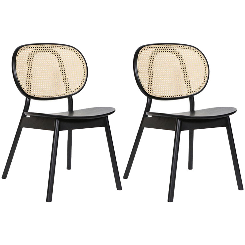 Modern Wood Dining Chair Open Back Dining Side Chair for Home Use Black 2 Piece Set Clearhalo 'Dining Chairs' 'Dining Tables & Seating' 'dining_chair' 'furn' 'furn_dining_chair' 'Furniture' 'furniture_dining_chair' 'Kitchen & Dining Furniture' 4900879