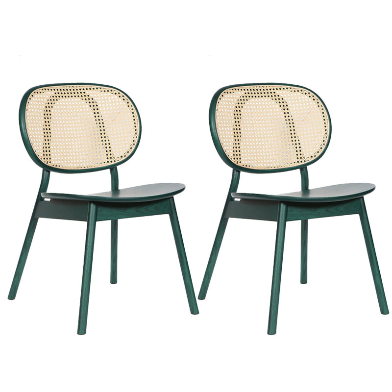 Modern Wood Dining Chair Open Back Dining Side Chair for Home Use Green 2 Piece Set Clearhalo 'Dining Chairs' 'Dining Tables & Seating' 'dining_chair' 'furn' 'furn_dining_chair' 'Furniture' 'furniture_dining_chair' 'Kitchen & Dining Furniture' 4900885