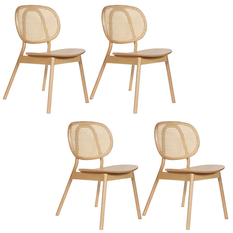 Modern Wood Dining Chair Open Back Dining Side Chair for Home Use Natural 4 Piece Set Clearhalo 'Dining Chairs' 'Dining Tables & Seating' 'dining_chair' 'furn' 'furn_dining_chair' 'Furniture' 'furniture_dining_chair' 'Kitchen & Dining Furniture' 4900893