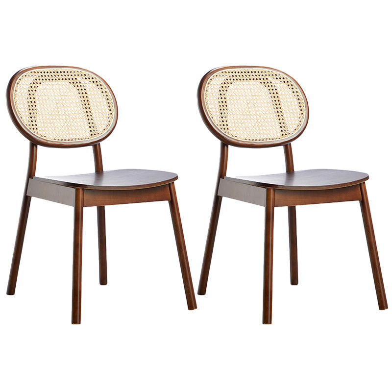 Modern Wood Dining Chair Open Back Dining Side Chair for Home Use Walnut 2 Piece Set Clearhalo 'Dining Chairs' 'Dining Tables & Seating' 'dining_chair' 'furn' 'furn_dining_chair' 'Furniture' 'furniture_dining_chair' 'Kitchen & Dining Furniture' 4900895