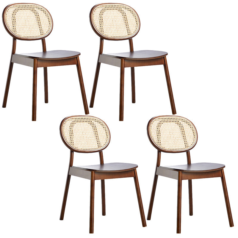 Modern Wood Dining Chair Open Back Dining Side Chair for Home Use Walnut 4 Piece Set Clearhalo 'Dining Chairs' 'Dining Tables & Seating' 'dining_chair' 'furn' 'furn_dining_chair' 'Furniture' 'furniture_dining_chair' 'Kitchen & Dining Furniture' 4900896