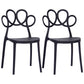Minimalist Plastic Dining Armless Chair Open Back Dining Side Chair Black 2 Piece Set Clearhalo 'Dining Chairs' 'Dining Tables & Seating' 'dining_chair' 'furn' 'furn_dining_chair' 'Furniture' 'furniture_dining_chair' 'Kitchen & Dining Furniture' 4900899