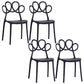 Minimalist Plastic Dining Armless Chair Open Back Dining Side Chair Black 4 Piece Set Clearhalo 'Dining Chairs' 'Dining Tables & Seating' 'dining_chair' 'furn' 'furn_dining_chair' 'Furniture' 'furniture_dining_chair' 'Kitchen & Dining Furniture' 4900900