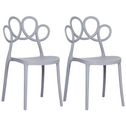 Minimalist Plastic Dining Armless Chair Open Back Dining Side Chair Grey 2 Piece Set Clearhalo 'Dining Chairs' 'Dining Tables & Seating' 'dining_chair' 'furn' 'furn_dining_chair' 'Furniture' 'furniture_dining_chair' 'Kitchen & Dining Furniture' 4900902