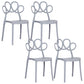 Minimalist Plastic Dining Armless Chair Open Back Dining Side Chair Grey 4 Piece Set Clearhalo 'Dining Chairs' 'Dining Tables & Seating' 'dining_chair' 'furn' 'furn_dining_chair' 'Furniture' 'furniture_dining_chair' 'Kitchen & Dining Furniture' 4900905