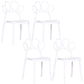 Minimalist Plastic Dining Armless Chair Open Back Dining Side Chair White 4 Piece Set Clearhalo 'Dining Chairs' 'Dining Tables & Seating' 'dining_chair' 'furn' 'furn_dining_chair' 'Furniture' 'furniture_dining_chair' 'Kitchen & Dining Furniture' 4900908