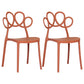 Minimalist Plastic Dining Armless Chair Open Back Dining Side Chair Red 2 Piece Set Clearhalo 'Dining Chairs' 'Dining Tables & Seating' 'dining_chair' 'furn' 'furn_dining_chair' 'Furniture' 'furniture_dining_chair' 'Kitchen & Dining Furniture' 4900910