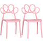 Minimalist Plastic Dining Armless Chair Open Back Dining Side Chair Pink 2 Piece Set Clearhalo 'Dining Chairs' 'Dining Tables & Seating' 'dining_chair' 'furn' 'furn_dining_chair' 'Furniture' 'furniture_dining_chair' 'Kitchen & Dining Furniture' 4900914
