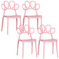 Minimalist Plastic Dining Armless Chair Open Back Dining Side Chair Pink 4 Piece Set Clearhalo 'Dining Chairs' 'Dining Tables & Seating' 'dining_chair' 'furn' 'furn_dining_chair' 'Furniture' 'furniture_dining_chair' 'Kitchen & Dining Furniture' 4900916