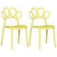 Minimalist Plastic Dining Armless Chair Open Back Dining Side Chair Yellow 2 Piece Set Clearhalo 'Dining Chairs' 'Dining Tables & Seating' 'dining_chair' 'furn' 'furn_dining_chair' 'Furniture' 'furniture_dining_chair' 'Kitchen & Dining Furniture' 4900917